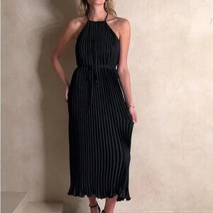 NWOT BR Factory Halter Pleated Maxi Dress